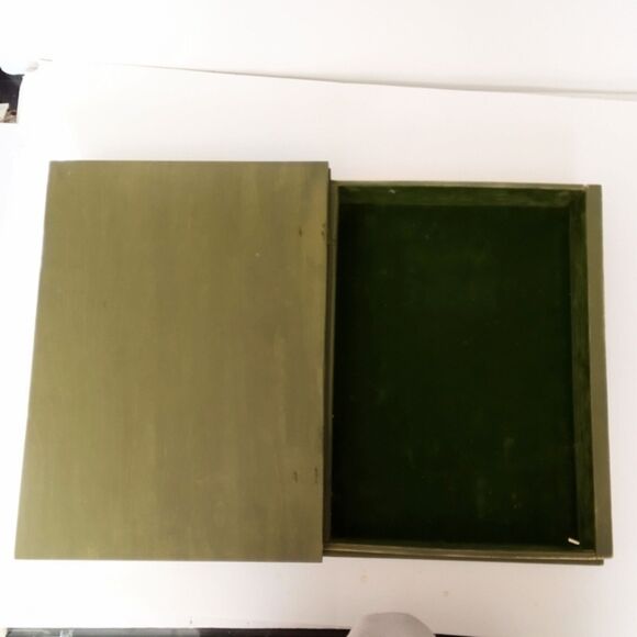 Vintage 1970's Hand Painted Book Style Large Wooden Book Box Floral Design - Picture 6 of 7